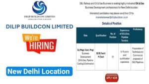 Dilip Buildcon Ltd Hiring 2025