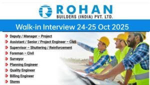 Rohan Builders Walk In Interview 2025