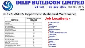 Dilip Buildcon Ltd Job Vacancies 2025