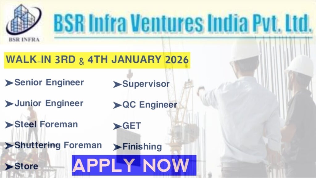 BSR Infra Ventures India Pvt Ltd Hiring 2026