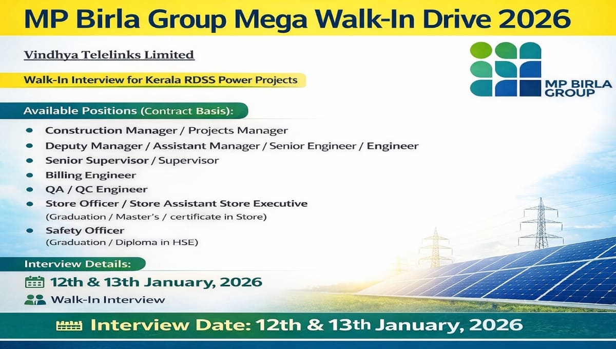 Vindhya Telelinks Ltd Walk-In Drive 2026