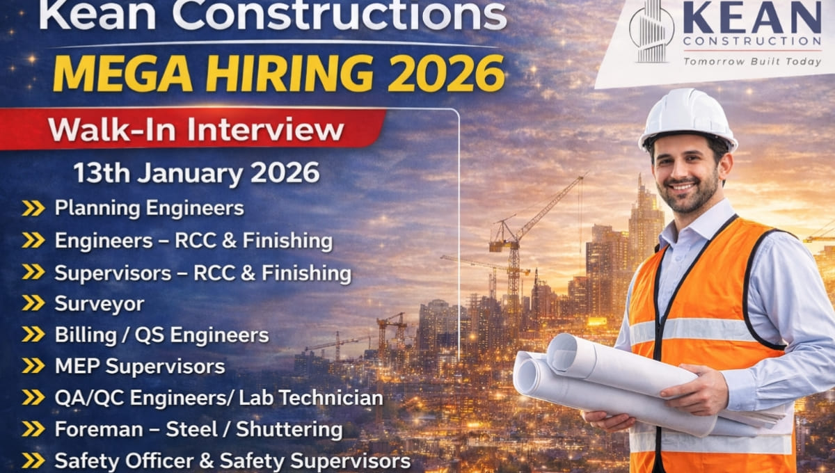 Kean Constructions Walk-in Interview 2026