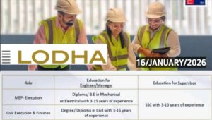 Lodha Group Walk-In Interview 2026