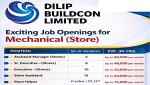 Dilip Buildcon Limited Recruitment 2026