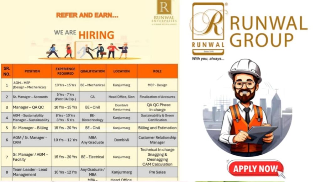 Runwal Group Careers 2026