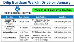 Dilip Buildcon Walk In Drive 2026