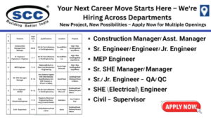 SCC Infrastructure Pvt Ltd Vacancy 2026