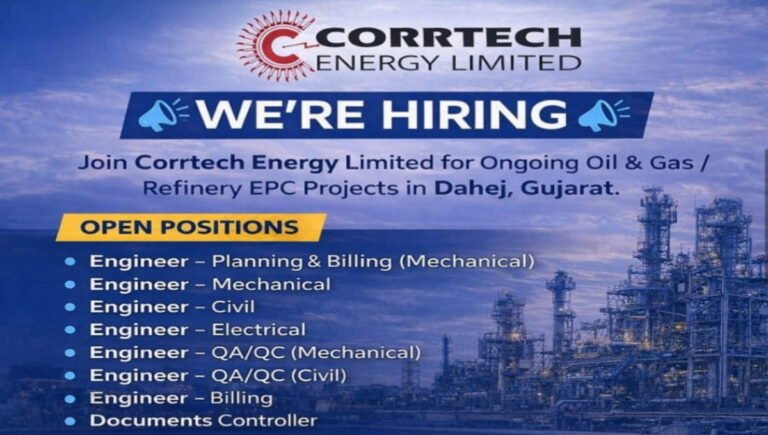 Corrtech Energy Ltd Vacancy 2026 | For Ongoing Oil & Gas / Refinery EPC ...