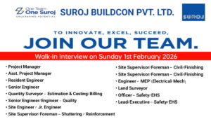 Suroj Buildcon Pvt Ltd Walk-In Interview 2026