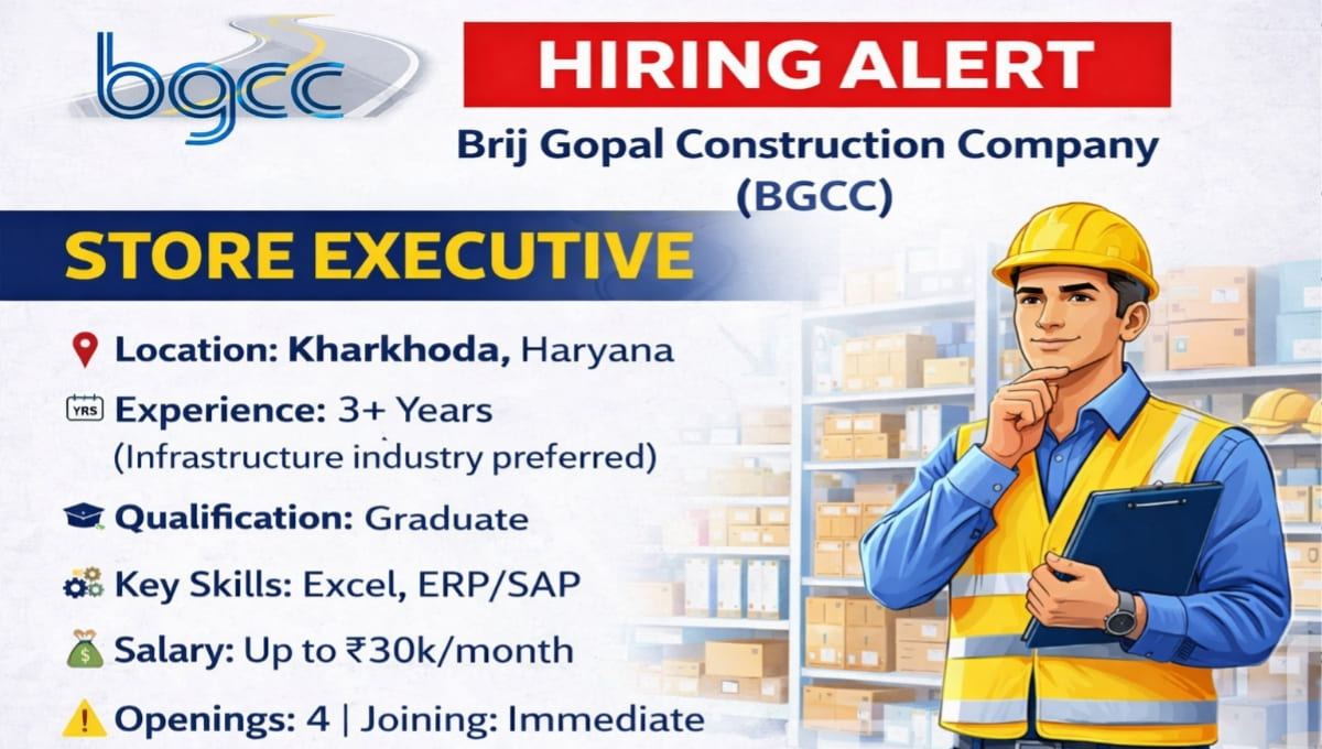 Brij Gopal Construction Vacancy 2026