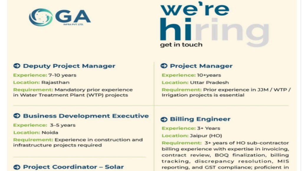 GA Infra Pvt Ltd Careers