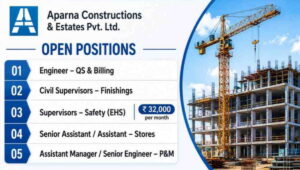 Aparna Constructions & Estates Pvt Ltd Job