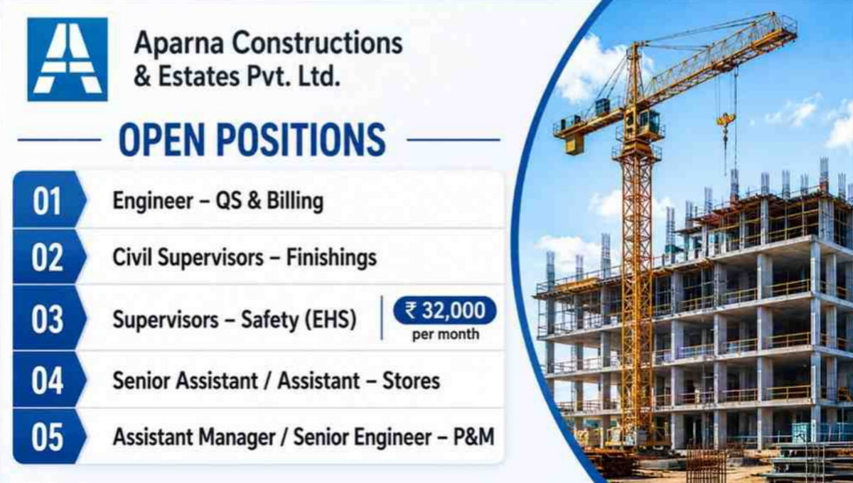 Aparna Constructions & Estates Pvt Ltd Job
