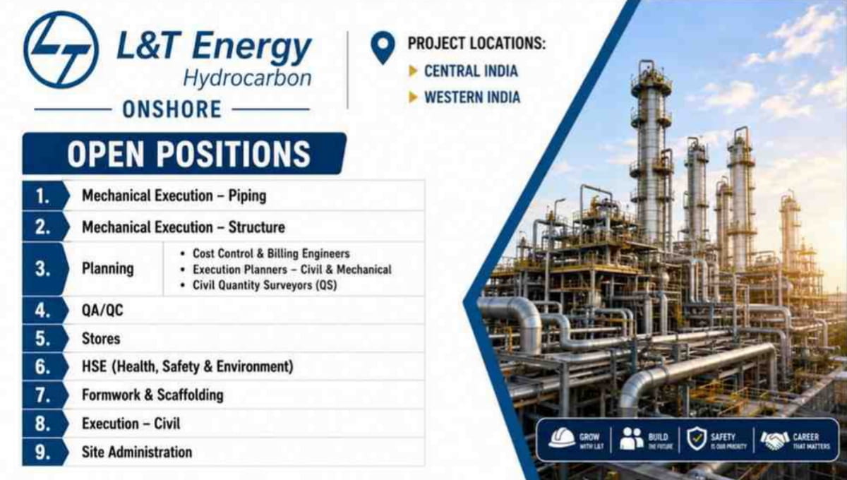 L&T Energy Hydrocarbon Onshore Walk-In Interview