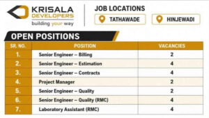 Krisala Developers Recruitment 2026
