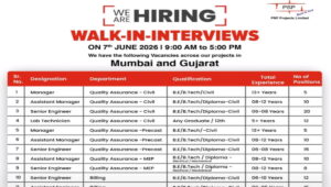 PSP Projects Ltd Walk-In Interviews
