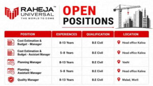 Raheja Universal Recruitment 2026