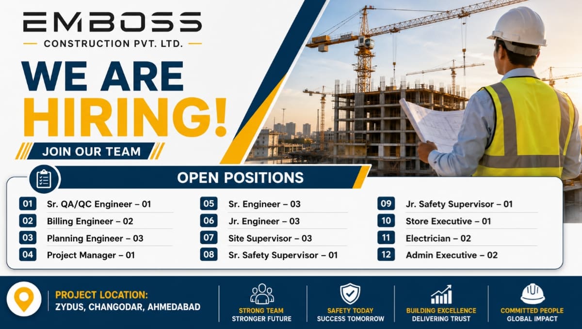 Emboss Construction Pvt Ltd Recruitment 2026
